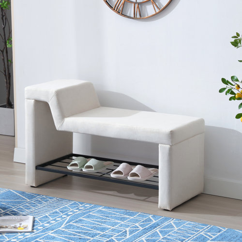 Latitude Run® Upholstered Shelves Storage Bench & Reviews Wayfair